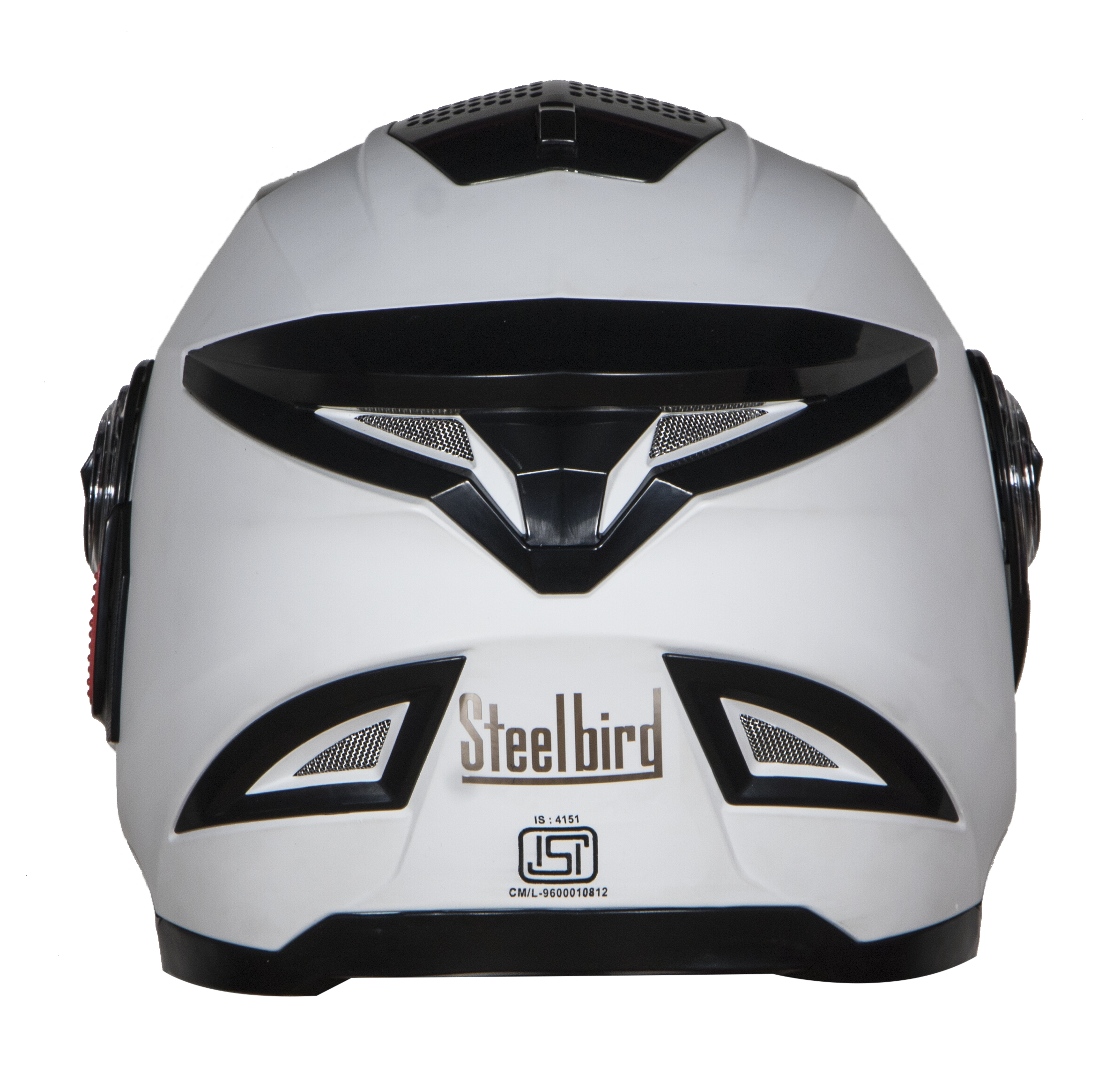 SBH-17 OPT MAT WHITE WITH CHROME BLUE VISOR (WITH EXTRA FREE CABLE LOCK AND CLEAR VISOR)